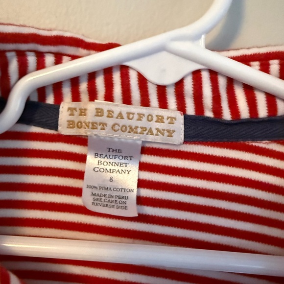 The Beaufort Bonnet Company Red and White Striped Long Sleeve Polo Shirt - Picture 2 of 3